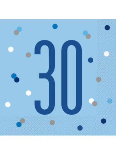 UNIQUE GLITZ BLUE  LUN NAPKIN NUMBER 30 PK16