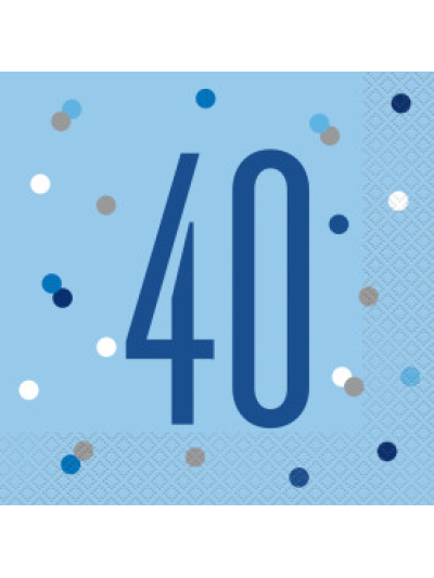 UNIQUE GLITZ BLUE  LUN NAPKIN NUMBER 40 PK16