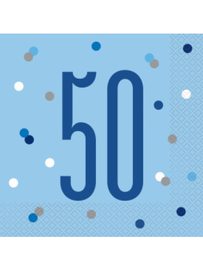 UNIQUE GLITZ BLUE LUN NAPKIN NUMBER 50 PK16