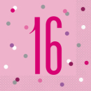 UNIQUE GLITZ PINK LUN NAPKIN NUMBER 16 PK16