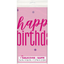 UNIQUE GLITZ 54X84IN PINK BIRTHDAY TABLECOVER