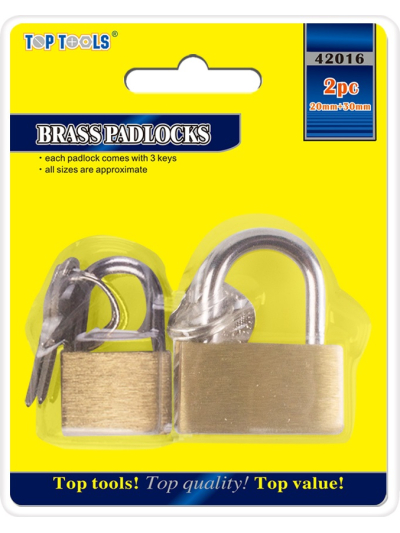 TOP TOOLS 20MM & 30MM BRASS PADLOCKS , 2PC