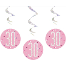 UNIQUE GLITZ 32″ PINK 30TH HANGING SWIRL