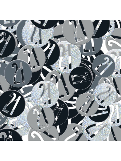 UNIQUE GLITZ BLK 21ST CONFETTI 5OZ