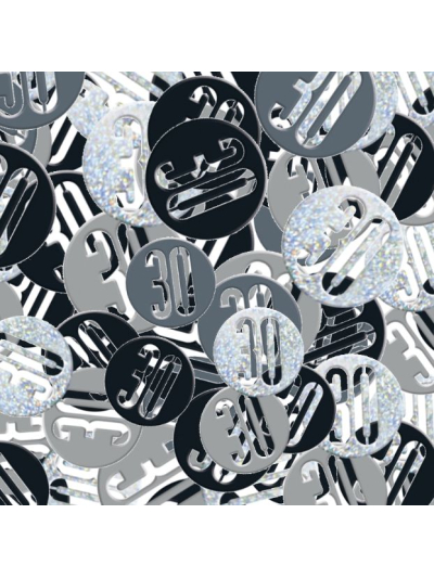 UNIQUE GLITZ BLK 30TH CONFETTI 5OZ