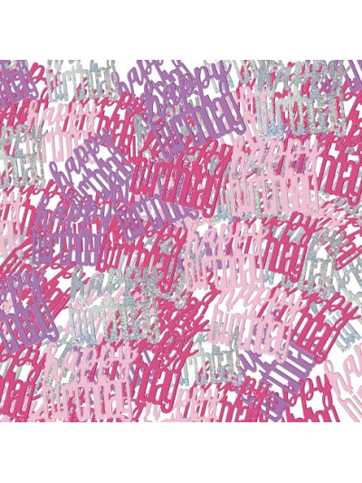 UNIQUE GLITZ PINK HAPPY BDAY CONFETTI 5OZ