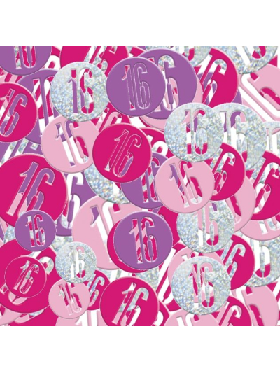 UNIQUE GLITZ PINK 16TH CONFETTI 5OZ