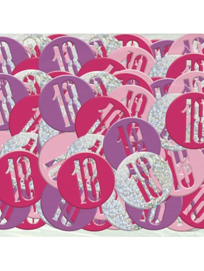 UNIQUE GLITZ PINK 18TH CONFETTI 5OZ