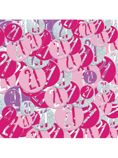 UNIQUE GLITZ PINK 21ST CONFETTI 5OZ