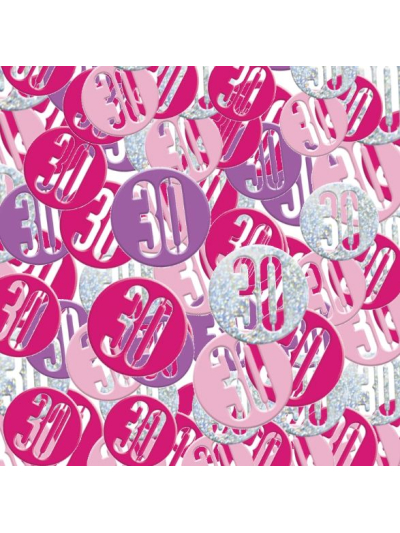 UNIQUE GLITZ PINK 30TH CONFETTI 5OZ