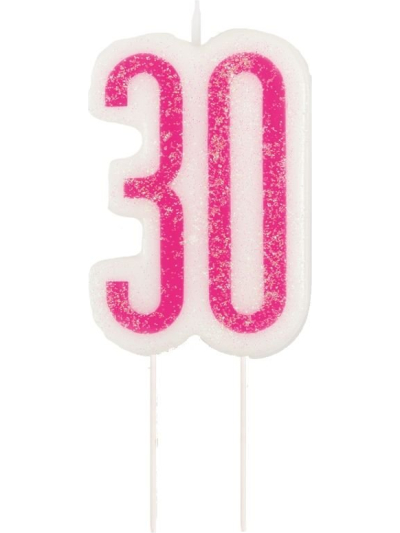 GLITZ PINK CANDLE NUMBER 30