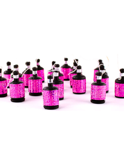UNIQUE  GLITZ PINK 20 HOLOGRAPHIC POPPERS