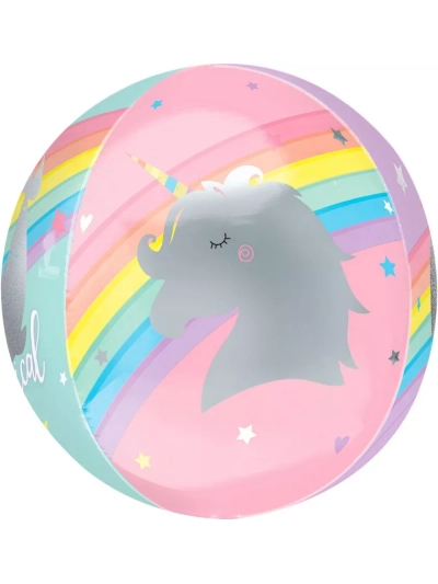ANAGRAM 15"X 16" UNICORN RAINBOW ORBZ BALLOON