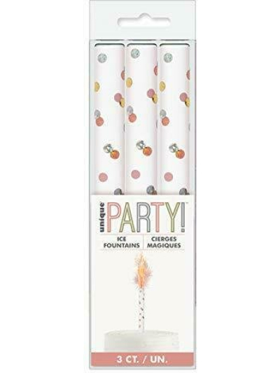 GLITZ ROSE GOLD BIRTHDAY PARTY ICE FOUNTAINS PCK3