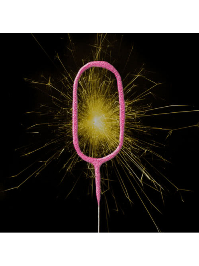 UNIQUE GLITZ PINK CAKE SPARKLER NUMBER 0