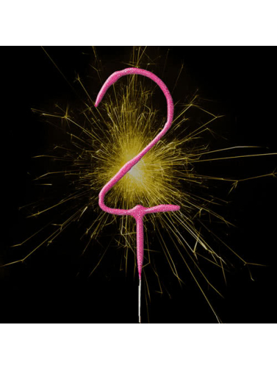 UNIQUE GLITZ PINK CAKE SPARKLER NUMBER 2