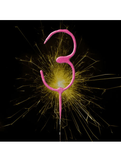 UNIQUE GLITZ PINK CAKE SPARKLER NUMBER 3