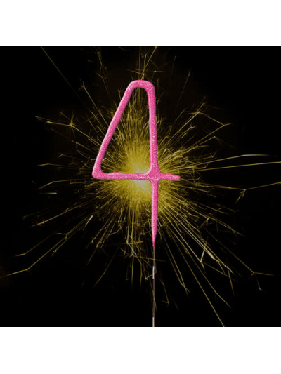 UNIQUE GLITZ PINK CAKE SPARKLER NUMBER 4