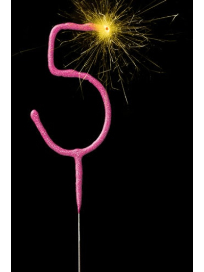 UNIQUE GLITZ PINK CAKE SPARKLER NUMBER 5