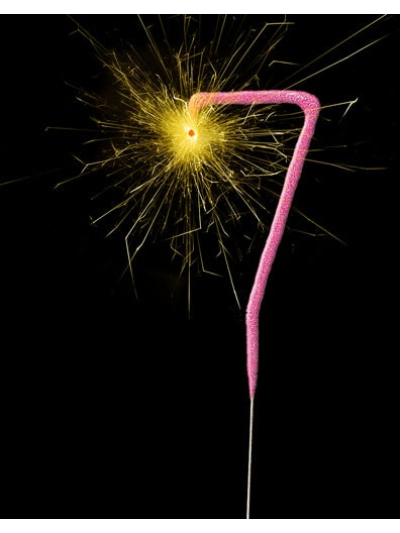 UNIQUE GLITZ PINK CAKE SPARKLER NUMBER 7