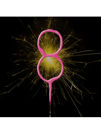 UNIQUE GLITZ PINK CAKE SPARKLER NUMBER 8