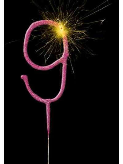 UNIQUE GLITZ PINK CAKE SPARKLER NUMBER 9
