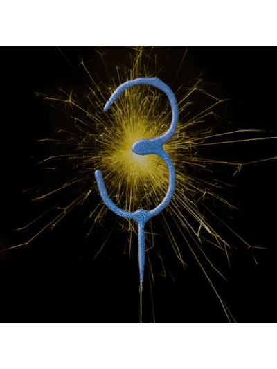UNQIUE 7" BLUE SPARKLER NUMBER 3