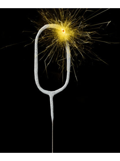 UNIQUE GLITZ SILVER CAKE SPARKLER NUMBER 0