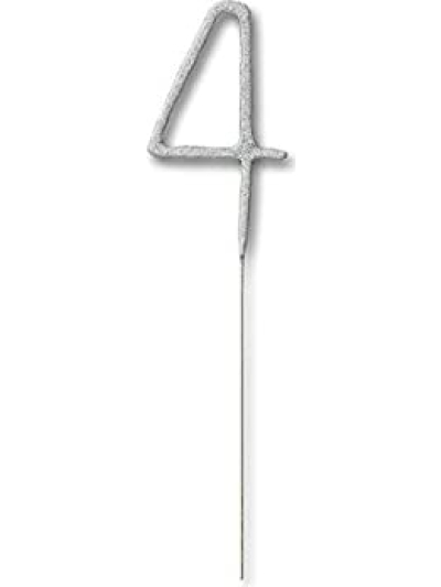UNIQUE GLITZ SILVER CAKE SPARKLER NUMBER 4