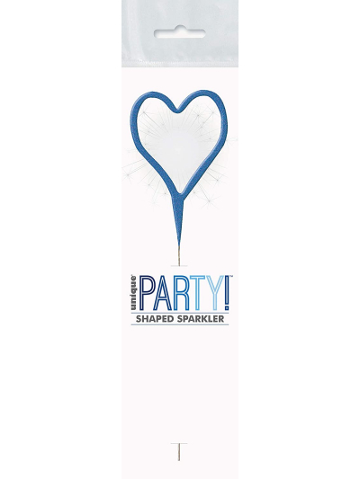 UNIQUE GLITZ BLUE HEART SPARKLER