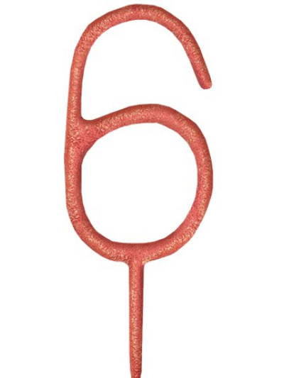 UNIQUE 7" ROSE GOLD SPARKLER NUMBER 6