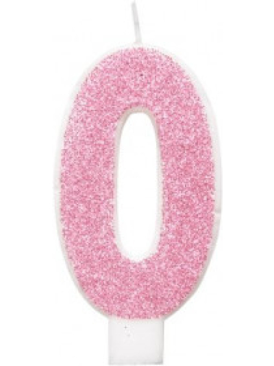 GLITZ PINK GLITTER  CANDLE NUMBER 0