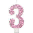 PINK GLITTER GLITZ NUMBER CANDLE-3