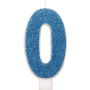 GLITZ BLUE CANDLE NUMBER CANDLE 0