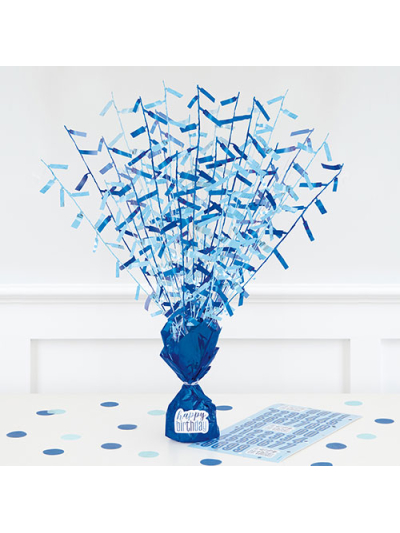 BDAY GLITZ BLUE BALLOON WEIGHT CENTREPIECE