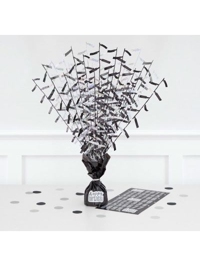 BDAY GLITZ BLACK BALLOON WEIGHT CENTREPIECE