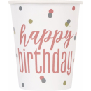 UNIQUE GLITZ ROSE GOLD BIRTHDAY 9OZ CUPS