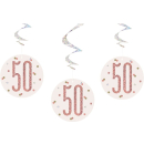 UNIQUE 32" GLITZ ROSE GOLD 50TH HANG SWIRL