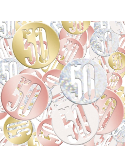 UNIQUE GLITZ ROSE GOLD 50TH CONFETTI 5OZ