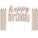 GLITZ ROSE GOLD HAPPY BIRTHDAY CANDLE SET