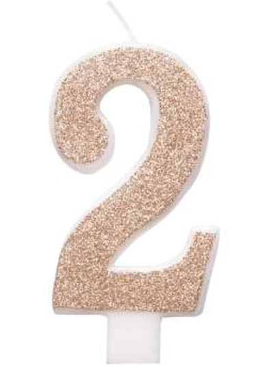 UNIQUE ROSE GOLD GLITTER CANDLE NUMBER 2