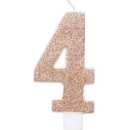 GLITZ ROSE GOLD GLITTER CANDLE NUM 4