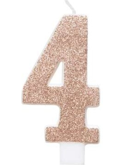 GLITZ ROSE GOLD GLITTER CANDLE NUM 4