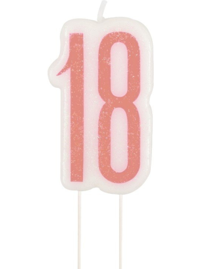 GLITZ ROSE GOLD BIRTHDAY CANDLE NUMBER 18