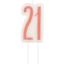 GLITZ ROSE GOLD BIRTHDAY CANDLE NUMBER 21