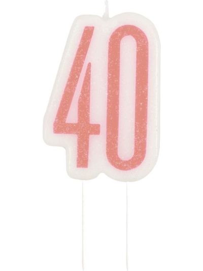 GLITZ ROSE GOLD CANDLE NUMBER 40