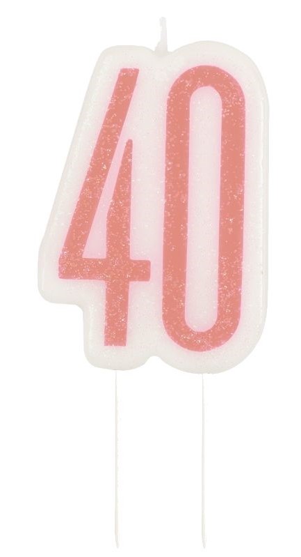 GLITZ ROSE GOLD CANDLE NUMBER 40