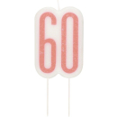 GLITZ BIRTHDAY  ROSE GOLD NUMBER CANDLE 60