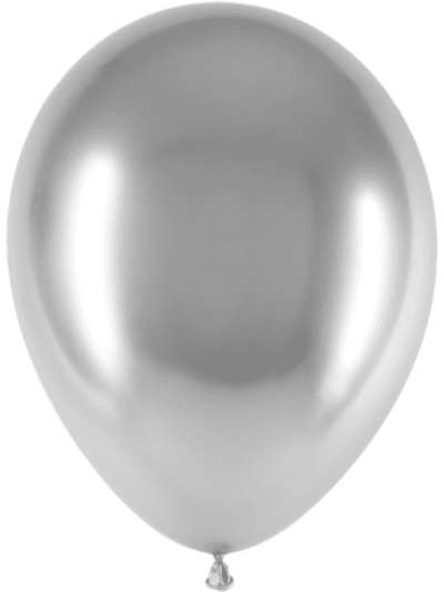 QUALATEX 7IN ROUND CHROME SILVER BALLOONS PK100