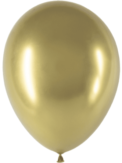QUALATEX 7IN ROUND CHROME GOLD BALLOONS PK100